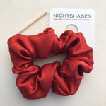 Crimson Red Silk Scrunchie